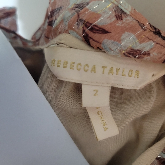 Rebecca Taylor Women's Sleeveless Floral Ruffle Mini Dress Size 2 - Picture 2 of 7